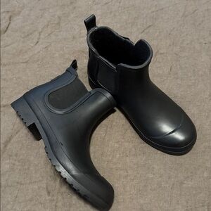 Sperry Black Ankle Rain Boots